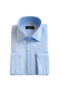 Camisa Lisa con doble Puño Cuello Inglés