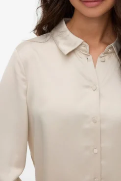 Camisa lisa satinada