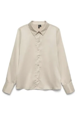 Camisa lisa satinada