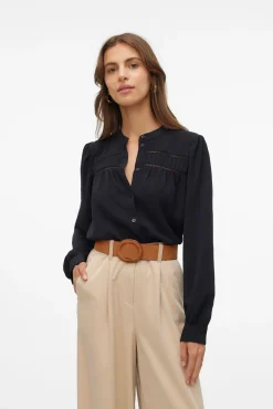 Camisa manga larga con calados