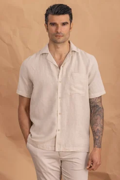 Camisa Mangas Cortas Con Lino