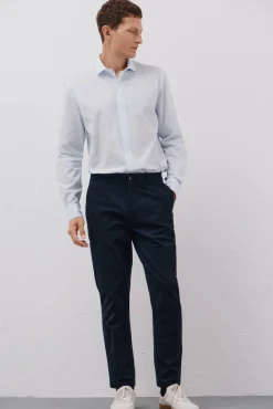 Camisa microcuadro algodón
