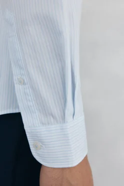 Camisa rayas fácil plancha + anti olor slim fit