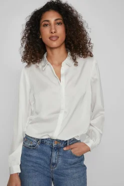 Camisa satinada manga larga