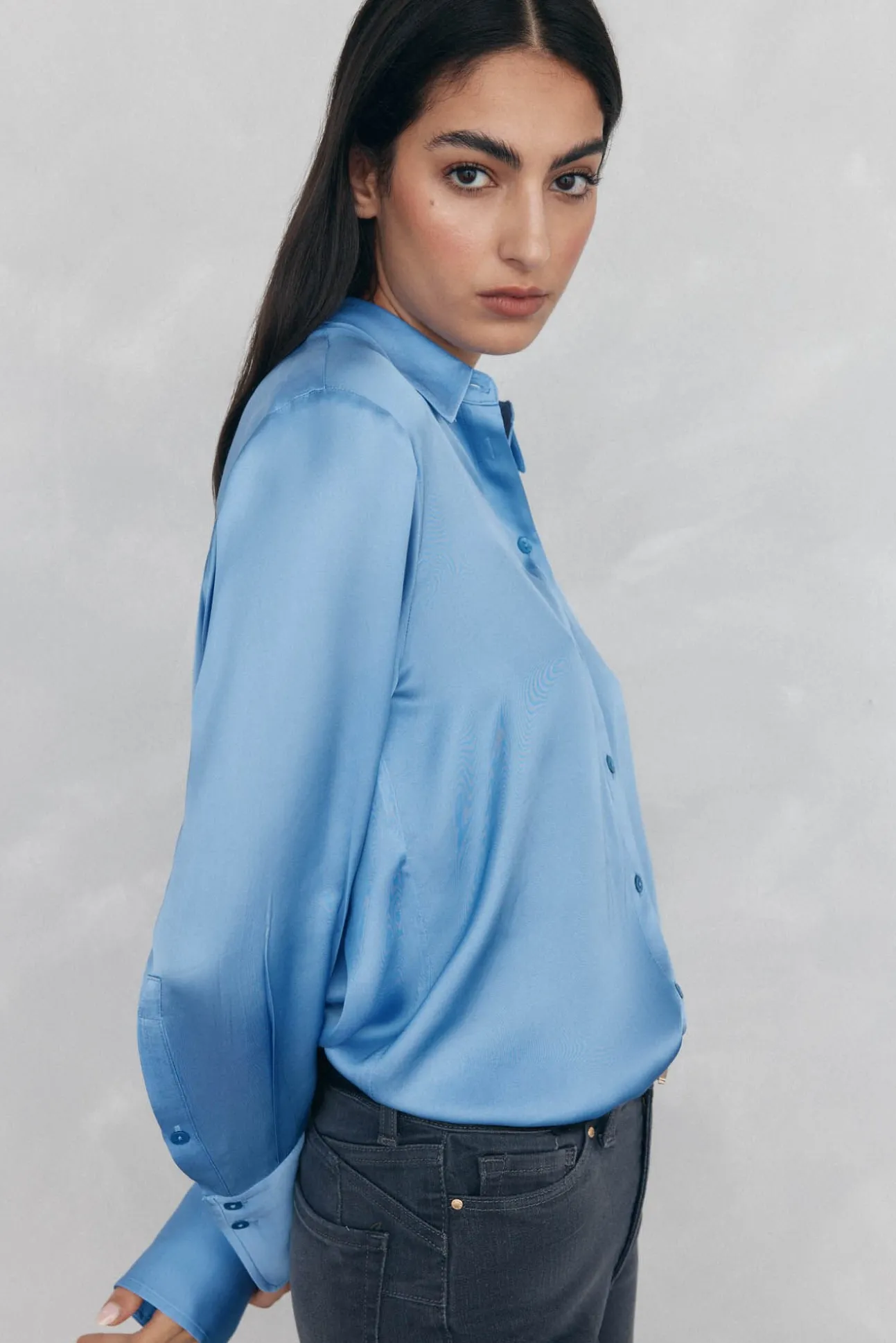 Camisa satén lisa