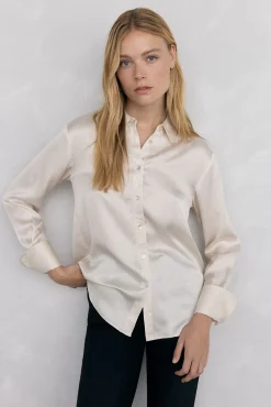 Camisa satén lisa