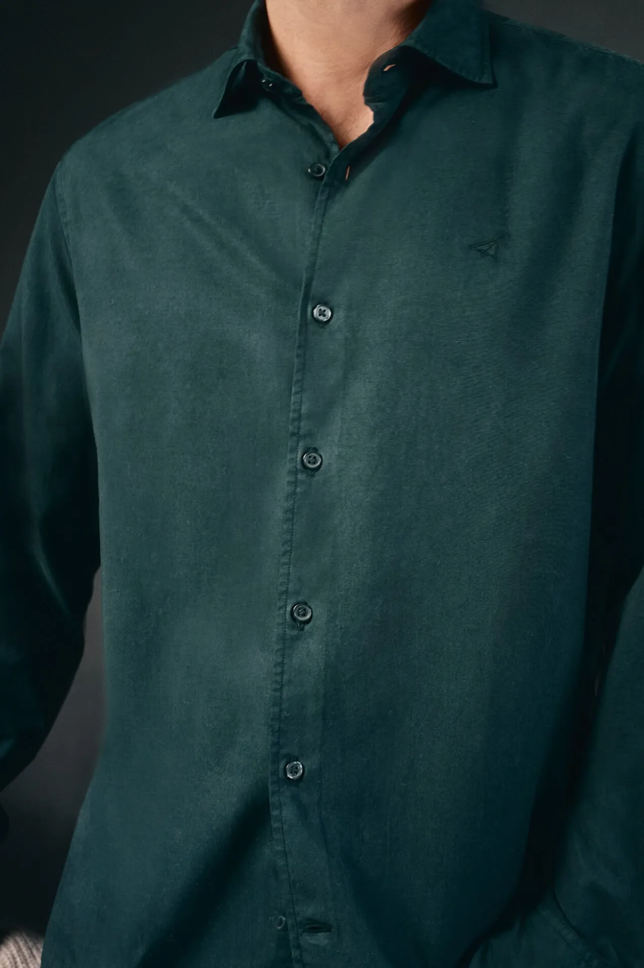 Camisa twill liso tencel algodón