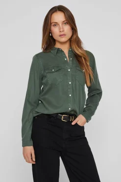 Camisa vaquera manga larga