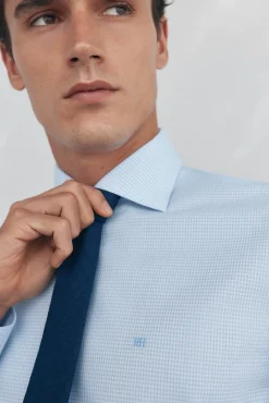 Camisa vestir cuadros non iron + antimanchas