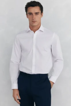 Camisa vestir cuadros non iron + antimanchas