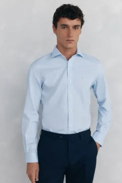 Camisa vestir estructura non iron + antimanchas slim fit