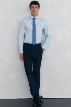 Camisa vestir estructura non iron + antimanchas slim fit