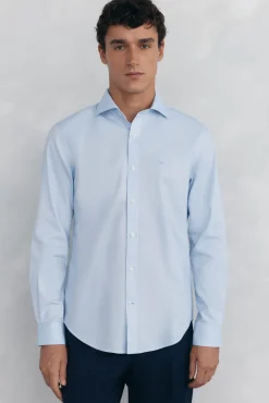 Camisa vestir estructura non iron + antimanchas slim fit