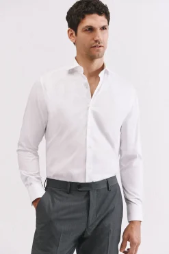Camisa vestir lisa fácil plancha