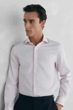 Camisa vestir lisa non iron + antimanchas