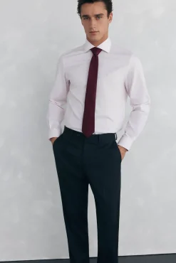 Camisa vestir lisa non iron + antimanchas