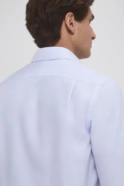 Camisa vestir puño gemelo non iron y antimanchas lisa tailored fit