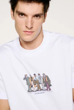 Camiseta manga corta con print 100% algodón orgánico
