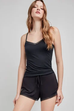 Camiseta pijama tirantes negro