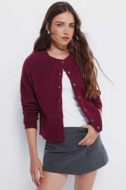 Cardigan botones cuello redondo