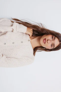 Cardigan pointelle