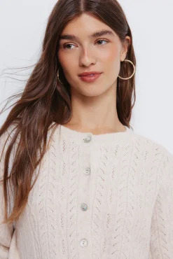 Cardigan pointelle