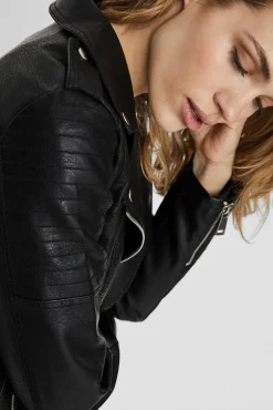 Cazadora biker efecto piel