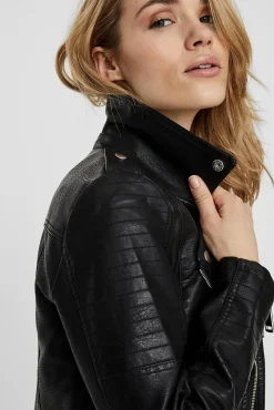 Cazadora biker efecto piel