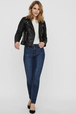 Cazadora biker efecto piel