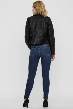 Cazadora biker efecto piel