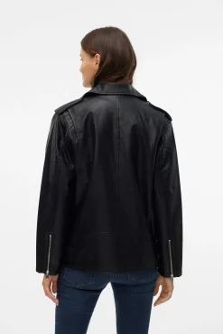 Cazadora biker efecto piel