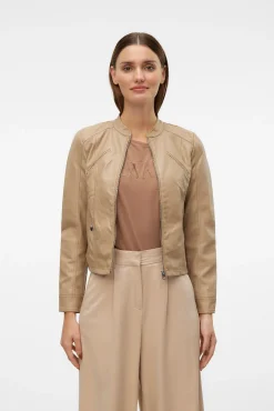 Cazadora efecto piel cuello Perkins
