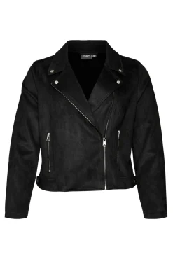 Cazadora efecto piel talla grande