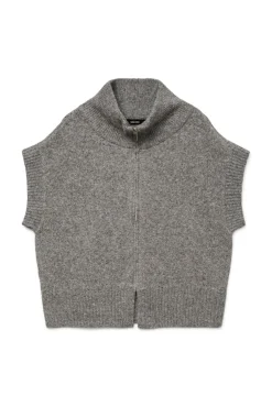Chaleco de punto cuello alto
