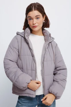 Chaqueta acolchada capucha poliéster reciclado