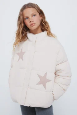 Chaqueta acolchada estrellas niña