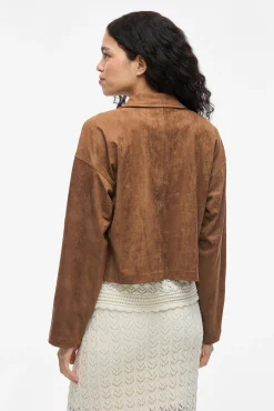 Chaqueta antelina abotonada
