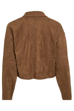 Chaqueta antelina abotonada
