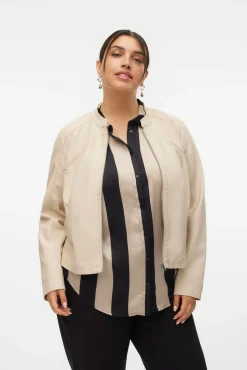 Chaqueta efecto piel talla grande