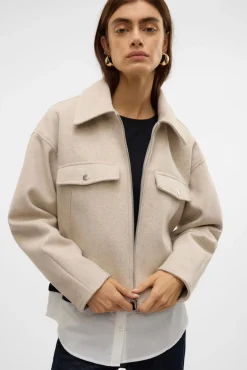 Chaqueta fieltro manga larga