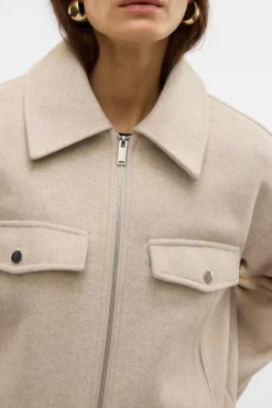 Chaqueta fieltro manga larga