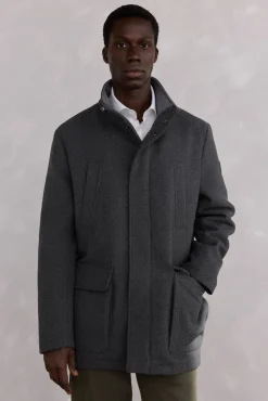 Chaqueta lana bolsillos