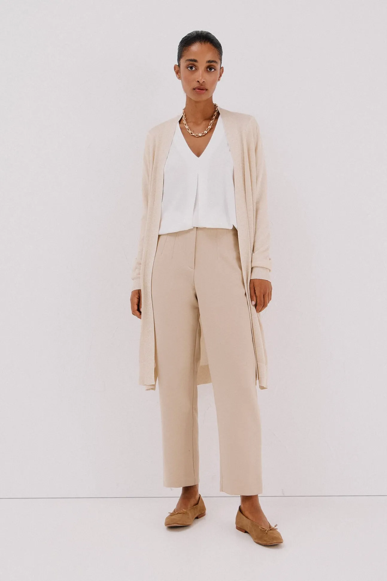 Chaqueta larga lurex