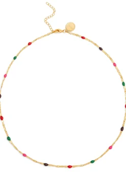 Collar Fine Enamel Miel Baño Oro