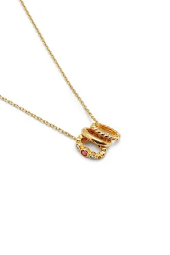 Collar Pebble Family Colors Baño Oro