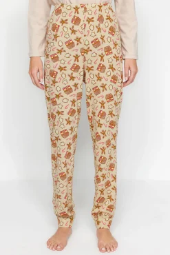 Conjunto pijama Galleta jengibre Navidad beige