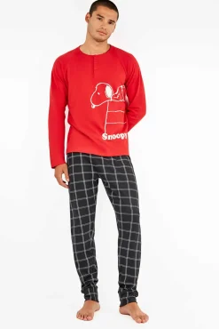 Conjunto pijama hombre de punto interlock Snoopy