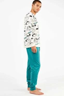 Conjunto pijama hombre Snoopy en punto interlock