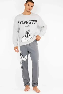 Conjunto pijama hombre Sylvester en punto interlock