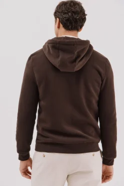 Cárdigan capucha tejido combinado